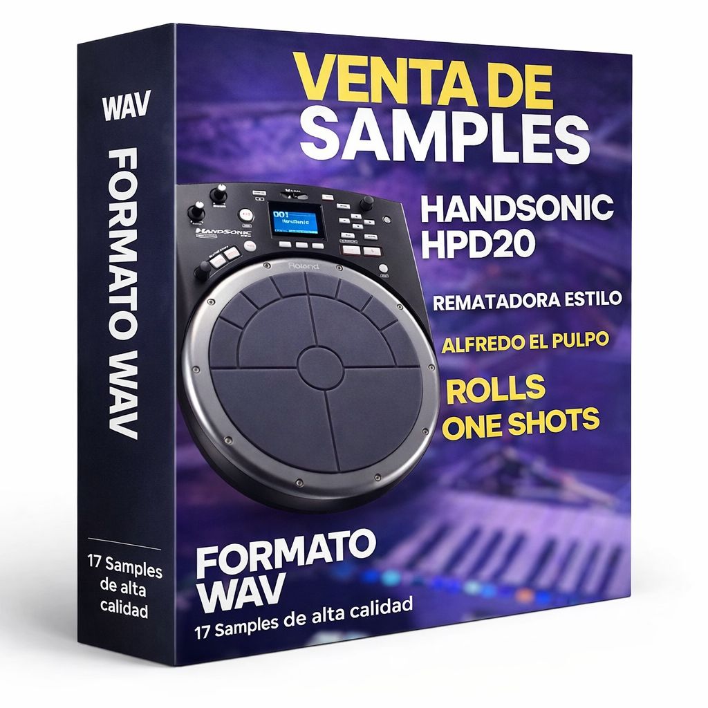 Paquete Handsonic HPD-20 - 17 samples WAV estilo Alfredo el Pulpo rematadora, rolls y one shots